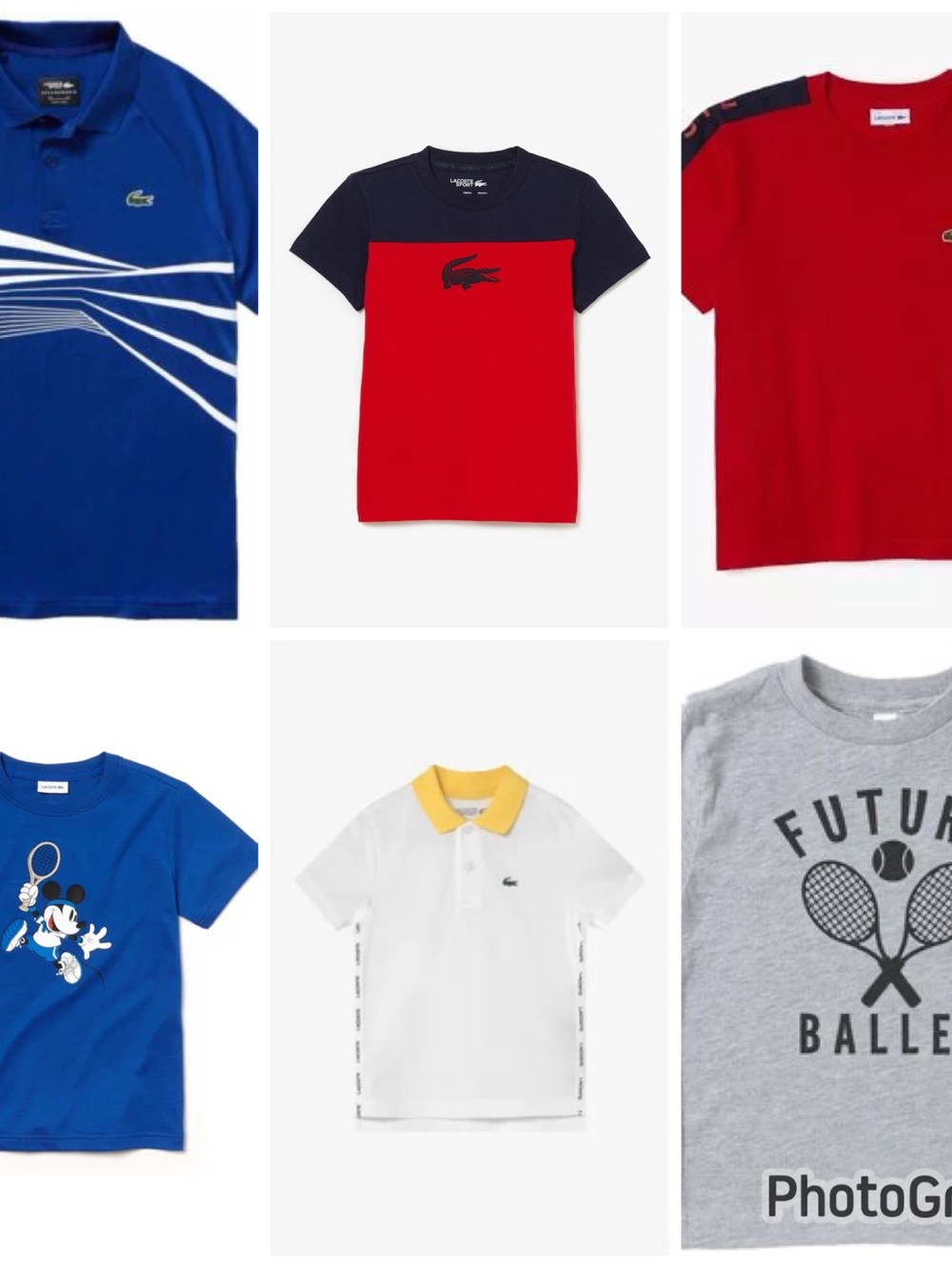 Lot of 6 Lacoste Tennis polos and tees